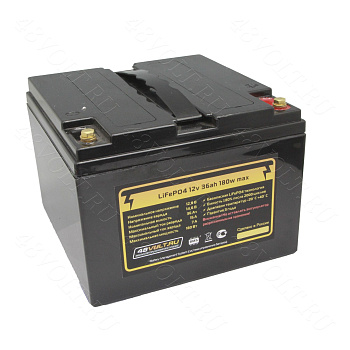 Аккумулятор LiFePO4 12v36Ah 180w max пластик